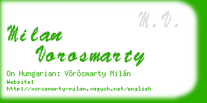 milan vorosmarty business card